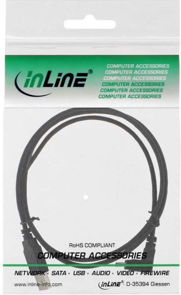 InLine 34210 USB-kabel 1 m USB 2.0 USB A Mini USB B Svart