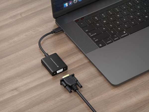 Conceptronic ABBY - Videoadapter - USB-C (M) till HD-15 (VGA) (W) med gänga