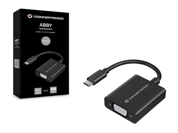 Conceptronic ABBY - Videoadapter - USB-C (M) till HD-15 (VGA) (W) med gänga