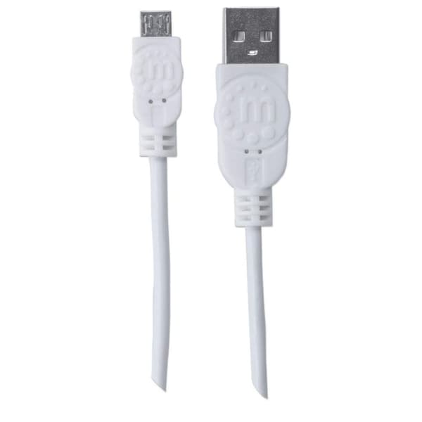 Manhattan Hi-Speed - USB-kabel - USB type A, 4-benet (M) - 5-benet mikro-USB type B (M) - 1,8 m (USB/USB2.0) - støbt - hvid (324069)