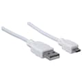 Miniatyrbillede 2 af 4: Manhattan Hi-Speed - USB-kabel - USB type A, 4-benet (M) - 5-benet mikro-USB type B (M) - 1,8 m (USB/USB2.0) - støbt - hvid (324069)