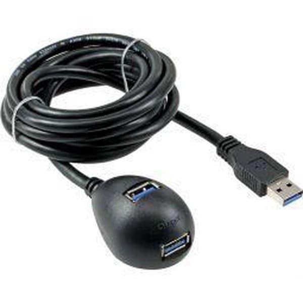 InLine USB till 2x USB dockningskabel - USB3.0 - upp till 0,9A / svart - 2 meter