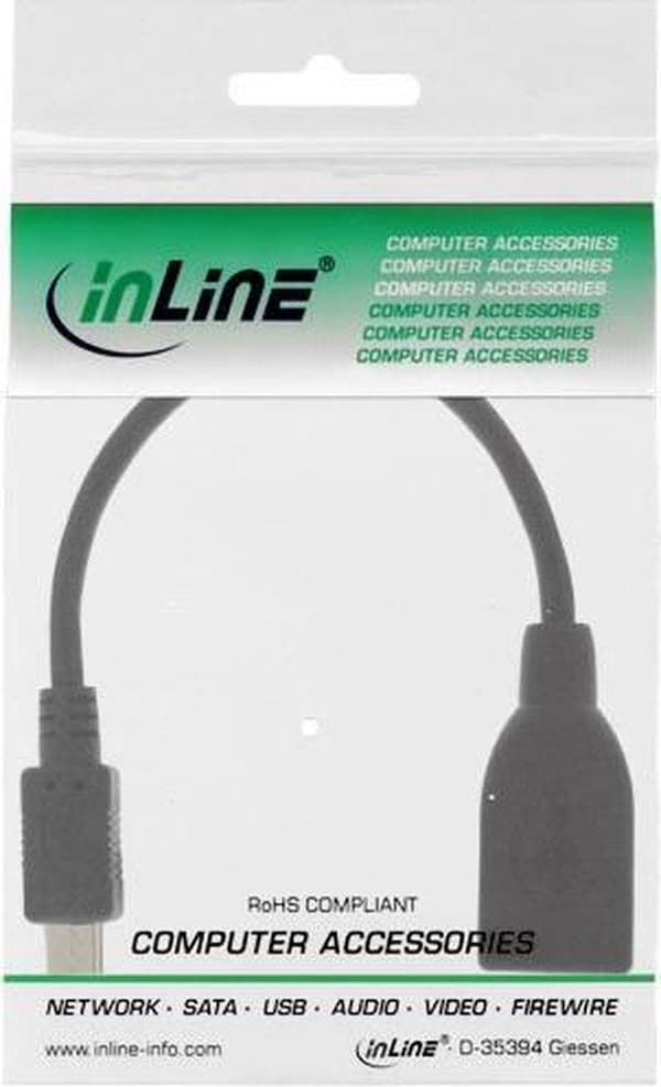 InLine 31606 USB-kaapeli 0,15 m USB A Micro USB B Musta