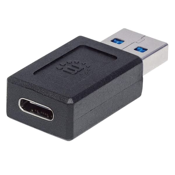 Manhattan USB 3.2 Gen 2 (USB 3.1 Gen 2) Adapter [1x USB 3.2 Gen 2-kontakt A​ (USB 3.1) - 1x USB-C-uttag]