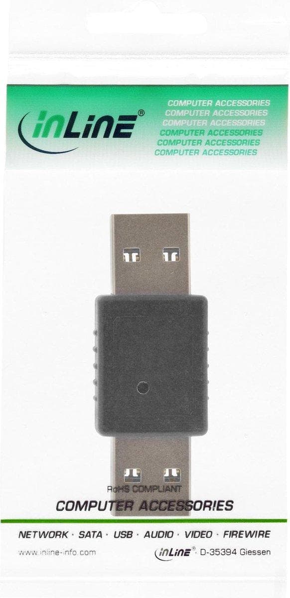 InLine USB-A (m) - USB-A (m) kobling - USB3.0 / sort