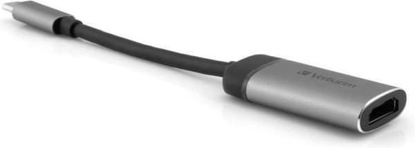 Verbatim 49143 videokabel adapter 0,01 m USB C HDMI Sort, Sølv