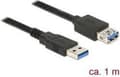 Miniatyrbild 4 av 4: DeLOCK USB till USB förlängningskabel - USB3.0 - upp till 2A / svart - 1 meter