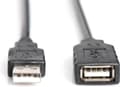 Miniatyrbillede 2 af 5: USB forlængerkabel [1x USB-A 2.0 stik - 1x USB 2.0 stik A] 10,00 m Sort Digitus