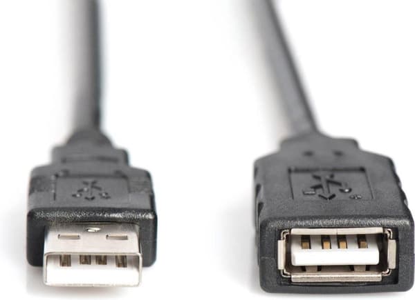 USB forlængerkabel [1x USB-A 2.0 stik - 1x USB 2.0 stik A] 10,00 m Sort Digitus