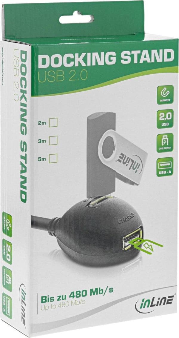 InLine 34652 USB kabel 2 m USB A 2 x USB A Sort