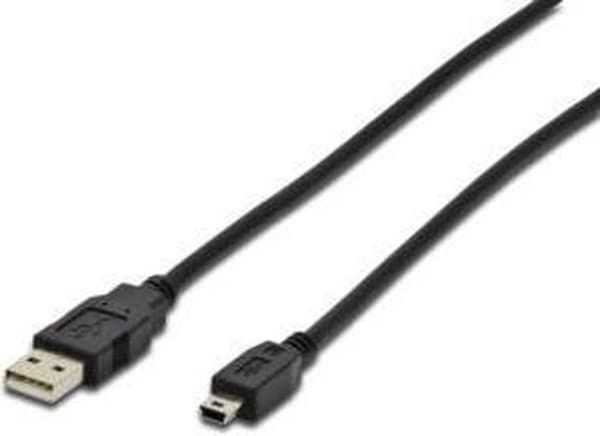 Digitus A/mini-B, 3m USB kabel USB 2.0 USB A Mini USB B Sort