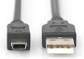 Miniatyrbillede 2 af 3: Digitus A/mini-B, 3m USB kabel USB 2.0 USB A Mini USB B Sort