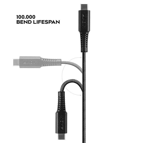 Lindy - Lightning-kabel - USB-C (M) till Lightning (M) - 50cm - skärmad - svart - rund, stöder Power Delivery 2.0 - för Apple iPad/iPhone/iPod (Lightn