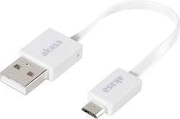 Akasa USB-kabel USB 2.0 USB-A-kontakt, USB-micro-B-kontakt 15,00 cm Vit Mycket flexibla, guldpläterade kontaktkontakter, UL-certifierade