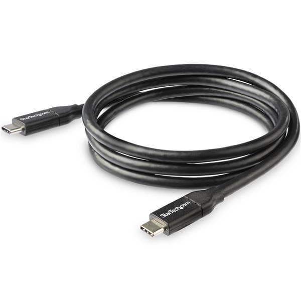 StarTech.com 1m USB-C till USB-C-kabel med 5A/100W strömförsörjning - M/M - Vit - USB 2.0 - USB-IF-certifierad - USB-C-laddningskabel - USB-kabel - US