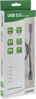 Miniatyrbild 4 av 6: InLine USB Mini B till USB-C-kabel - USB2.0 - upp till 1A / svart - 5 meter