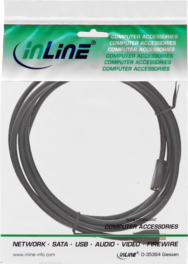 InLine 32730P USB-kaapeli 3 m USB 2.0 Micro USB B Musta