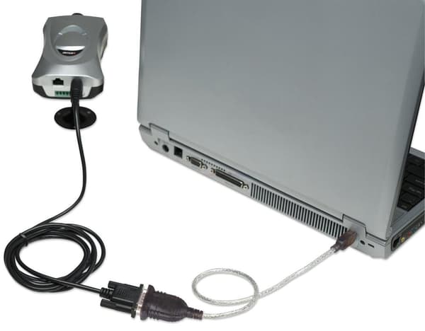 Manhattan USB 1.1-adapter [1x USB 1.1-kontakt A - 1x D-sub-kontakt 9-stift] 205146 Guldpläterade kontaktkontakter