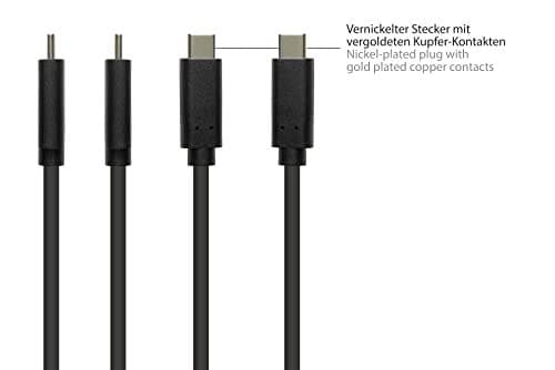 Gode forbindelser USB 3.2 Gen.2 kabel - 10GBit/s / 3A - stik A til USB-C™ stik - højkvalitets KOBBERLEDNING - sort - 0,5m / 50 cm