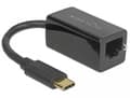 Miniatyrbild 4 av 4: DeLOCK USB-C till RJ45 Gigabit Ethernet LAN-adapter / kompakt - USB3.0 - CAT6 / svart - 0,10 meter