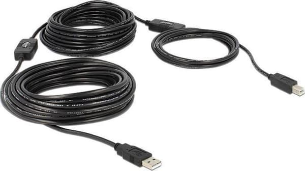 USB Kabel Aflåsning A - B St/St 20,00m aktiv zw
