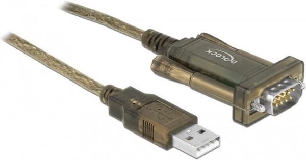 DeLOCK USB-A (m) til 9-benet SUB-D med skruer (m) seriel RS232 adapter / Prolific chip / LED indikatorer - 2 meter