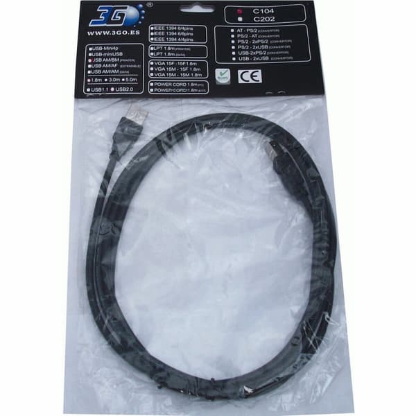 Kabel OTG USB 2.0 Micro 3GO 1.8m USB 2.0 A/B (1,8 m) Svart