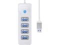 Miniatyrbild 2 av 5: Orico USB-adapter Hub till 4x USB 3.0 Orico, 5 Gbps, 0,15m (vit)