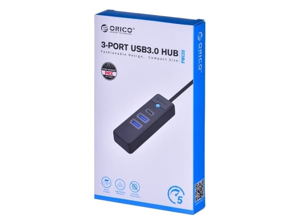 Orico Adapter Hub USB-C to 2x USB 3.0 + USB-C Orico, 5 Gbps, 0.15m (black)