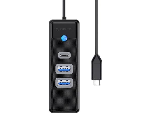 Orico Adapter Hub USB-C to 2x USB 3.0 + USB-C Orico, 5 Gbps, 0.15m (black)