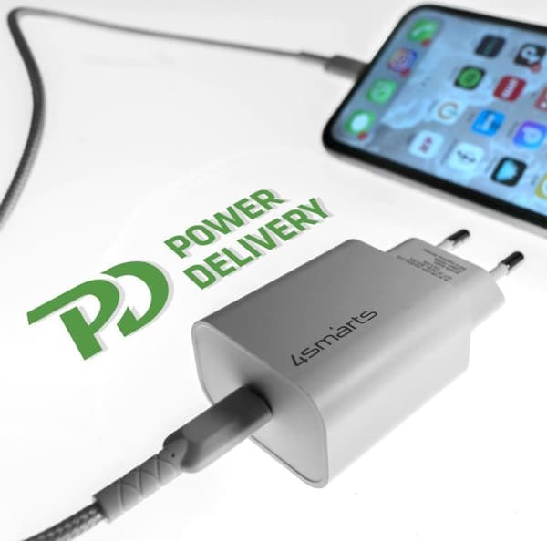 4Smarts VoltPlug Adapter 20W USB-C hurtigoplader med strømforsyning
