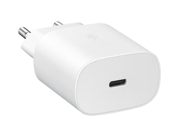 Samsung PD 25W Vægoplader + kabel - USB-C hurtigoplader - Hvid