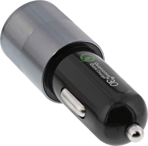 InLine billaddare med 1 USB-C och 1 USB-A port - Quick Charge 3.0 - 6A / silver