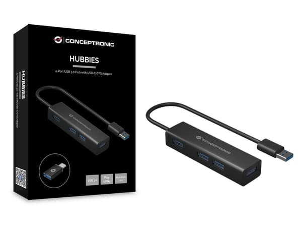 CONCEPTRONIC Conceptronic HUBBIES06B USB 3 2 Gen 1 3 1 Gen 1 Typ A 5000 Mbit s Svart