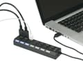 Miniatyrbild 3 av 3: Renkforce USB 2.0 hubb 7 portar Individuellt omkopplingsbar, Med statuslysdioder Svart