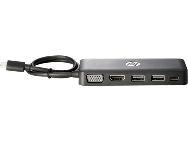 HP Travel Hub - Porttitoistin - USB-C - VGA, HDMI - Chromebook 13 G1, EliteBook 1040 G4, EliteBook x360, Pro x2, ZBook 15 G4, 17 G4, Studio G4