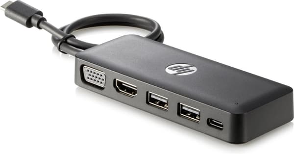 HP Travel Hub - Porttitoistin - USB-C - VGA, HDMI - Chromebook 13 G1, EliteBook 1040 G4, EliteBook x360, Pro x2, ZBook 15 G4, 17 G4, Studio G4