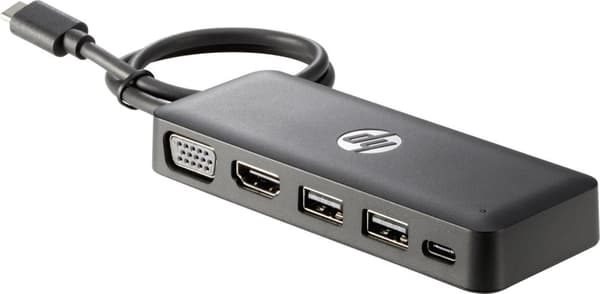 HP Travel Hub - Porttitoistin - USB-C - VGA, HDMI - Chromebook 13 G1, EliteBook 1040 G4, EliteBook x360, Pro x2, ZBook 15 G4, 17 G4, Studio G4