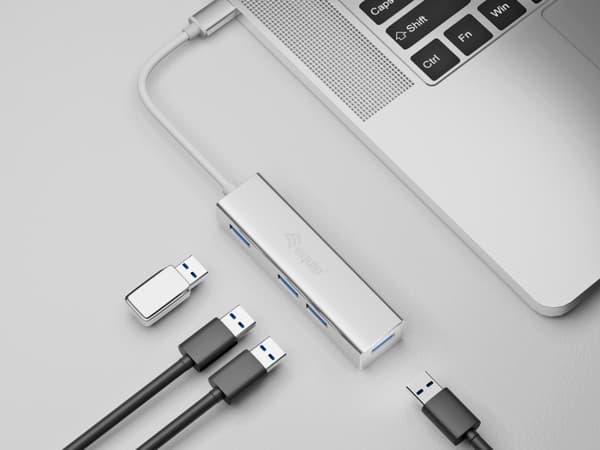 Udstyr 128958 Interface Hub USB 3.2 Gen 1 (3.1 Gen 1) Type-C 5000 Mbit/s Sølv (128958)