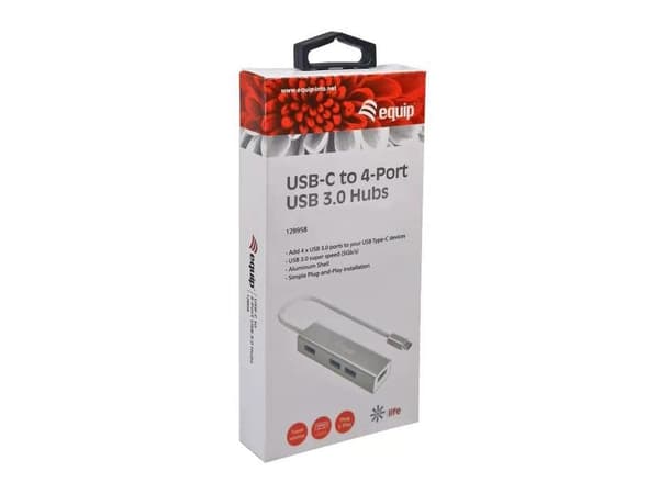 Udstyr 128958 Interface Hub USB 3.2 Gen 1 (3.1 Gen 1) Type-C 5000 Mbit/s Sølv (128958)