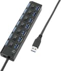 Miniatyrbild 2 av 4: USB 3.2 Gen 1 Hub 7 portar Individuellt omkopplingsbar, Med statuslysdioder, Med iPad-laddningsport Svart