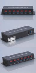 Miniatyrbillede 2 af 9: Renkforce 7 porte USB 3.2 Gen 1 hub Med metalhus, individuelt omskiftelig, Til vægmontering Sort