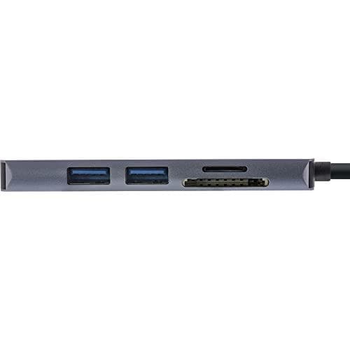 InLine® multifunktionshubb USB 3.2 Gen.1, 2x USB-A 5Gb/s + HDMI 4K/30Hz + kortläsare, aluminium, grå (33271I)