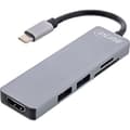 Miniatyrbild 2 av 5: InLine® multifunktionshubb USB 3.2 Gen.1, 2x USB-A 5Gb/s + HDMI 4K/30Hz + kortläsare, aluminium, grå (33271I)