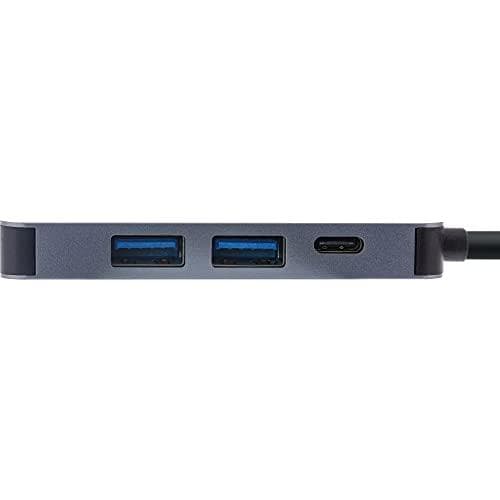 InLine® multifunktionshub USB 3.2 Gen.1, 2x USB-A 5Gb/s + HDMI 4K/30Hz + USB Type-C PD 87W, aluminium, grå (33271H)