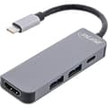 Miniatyrbillede 2 af 5: InLine® multifunktionshub USB 3.2 Gen.1, 2x USB-A 5Gb/s + HDMI 4K/30Hz + USB Type-C PD 87W, aluminium, grå (33271H)