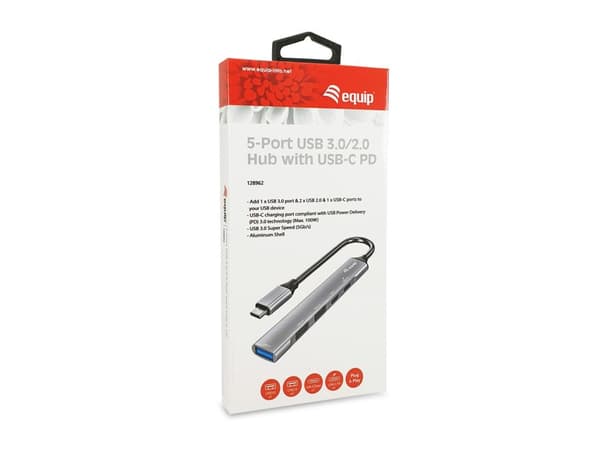 Utrusta 5-portars USB 3.0/2.0-hubb med USB-C 100W USB PD - USB 3.2 Gen 1 (3.1 Gen 1) Typ-C - USB 2.0 - USB 3.2 Gen 1 (3.1 Gen 1) Typ-A - USB 3.2 Gen 1
