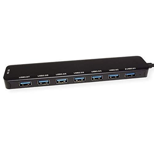 VALUE USB3.2 Gen1 Hub, 7x USB A, Type C virtalähteellä