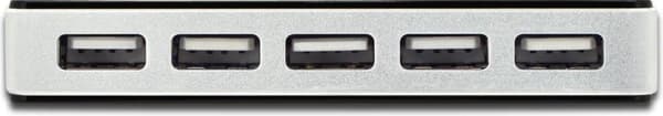 Digitus DA-70229 10 portar USB 2.0 hubb Svart,Silver