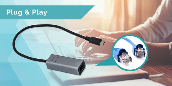 Comdis i-Tec USB-C Metal Gigabit Ethernet Adapter - Nätverksadapter - USB-C 3.1 / Thunderbolt 3 - Gigabit Ethernet x 1 - Space grey (C31METALGLAN)